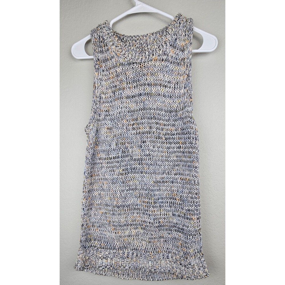 Loft Women's Medium Sleeveless Sweater Dress Tunic Gray Yellow